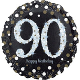 Sparkling 90th Birthday Foil Balloon - The Party Room