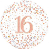 Sparkling Rose Gold 16th Birthday Foil Balloon - The Party Room
