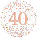 Sparkling Rose Gold 40th Birthday Foil Balloon - The Party Room