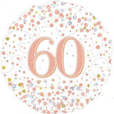 Sparkling Rose Gold 60th Birthday Foil Balloon - The Party Room