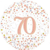 Sparkling Rose Gold 70th Birthday Foil Balloon