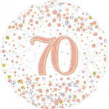 Sparkling Rose Gold 70th Birthday Foil Balloon - The Party Room