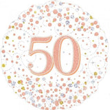 Sparkling Rose Gold 50th Birthday Foil Balloon
