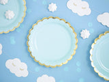 Light Blue Scalloped Plates 6pk - The Party Room