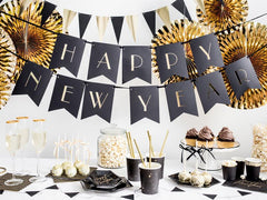 Black Hexagonal Plates 6pk - The Party Room