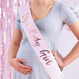It's a Baby Girl Pink Baby Shower Sash - The Party Room