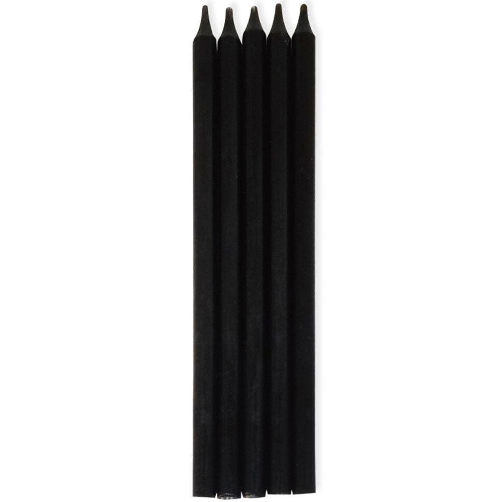 Black Matte Tall Candles 10pk - The Party Room