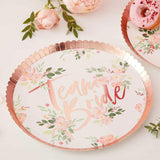 Team Bride Floral Plates 8pk - The Party Room