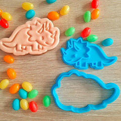 Triceratops Cookie Cutter & Fondant Stamp - The Party Room