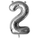 Silver Giant Foil Number Balloon - 2 - The Party Room