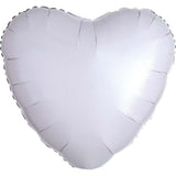 Metallic White Heart Foil Balloons