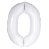 White Giant Foil Number Balloon - 0