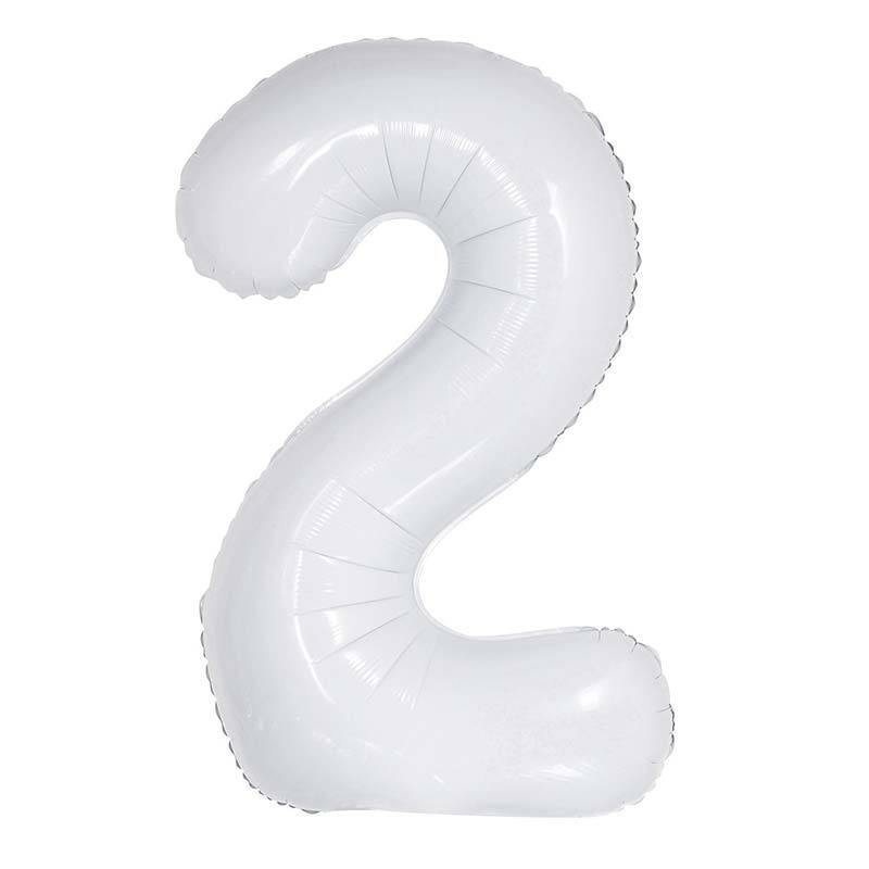 White Giant Foil Number Balloon - 2 - The Party Room