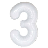 White Giant Foil Number Balloon - 3
