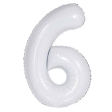 White Giant Foil Number Balloon - 6