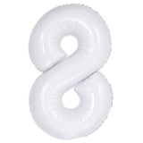 White Giant Foil Number Balloon - 8