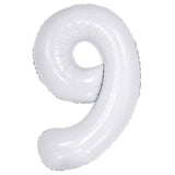 White Giant Foil Number Balloon - 9