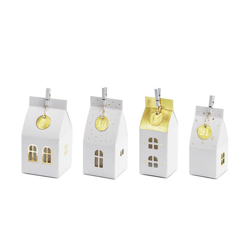White Advent Calendar Houses - The Party Room