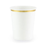 White & Gold Cups 6pk