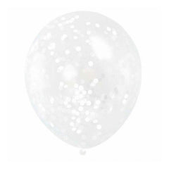 White Confetti Balloons (6 Pack) - The Party Room