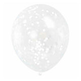 White Confetti Balloons 6pk