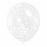 White Confetti Balloons (6 Pack) - The Party Room