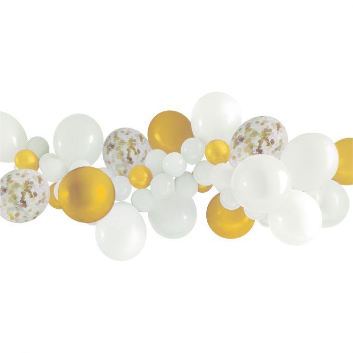 White and Gold Balloon Garland Kit - The Party Room