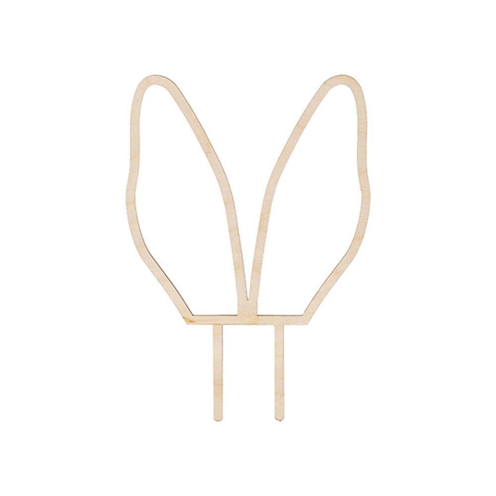 Wooden Bunny Ears Cake Topper - The Party Room