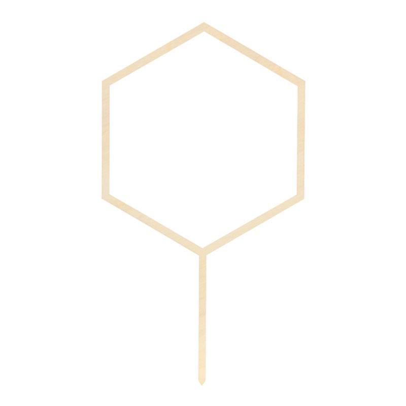 Wooden Hexagon Cake Topper - The Party Room