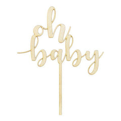 Wooden Oh Baby Cake Topper - The Party Room