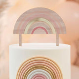 Wooden And Acrylic Rainbow Cake Topper - The Party Room