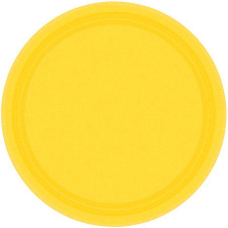 Yellow Large Plates (20 Pack) - The Party Room