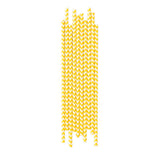 Yellow Chevron Paper Straws 20pk