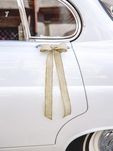 Burlap Bows Wedding Car Decoration Kit - The Party Room