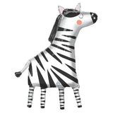 Giant Get Wild Zebra Foil Balloon - The Party Room