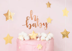 Rose Gold Oh Baby Cake Topper - The Party Room