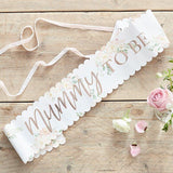 Floral Rose Gold Mummy to Be Sash