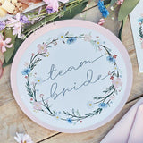 Boho Team Bride Hen Party Plates 8pk