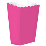 Bright Pink Popcorn Favour Boxes 5pk