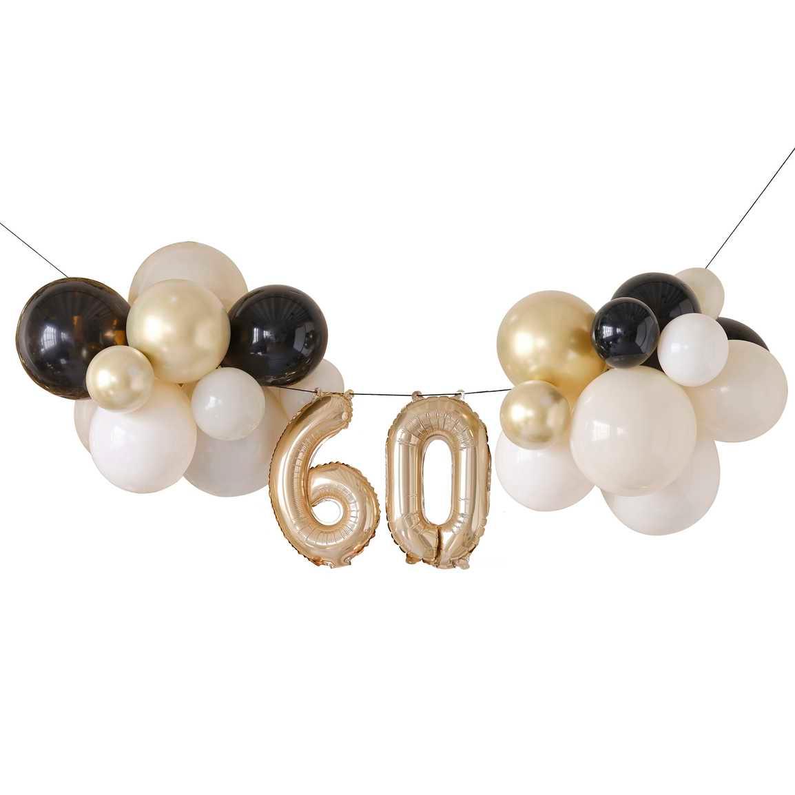 60th Birthday Milestone Balloon Bunting Decoration - The Party Room