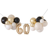 60th Birthday Milestone Balloon Bunting Decoration - The Party Room