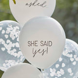 She Said Yes Confetti Engagement Balloon Bundle 5pk - The Party Room