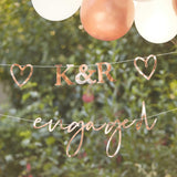 Customisable Rose Gold Engaged Bunting - The Party Room