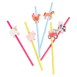 Farm Animals Party Paper Straws 16pk - The Party Room