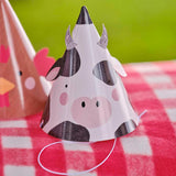 Farm Animal Party Hats 8pk - The Party Room