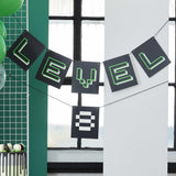 Customisable Age Black and Green Level Up Bunting - The Party Room