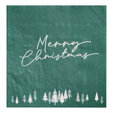 Green Merry Christmas Napkins 16pk - The Party Room