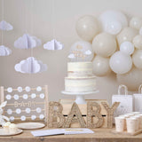 White 3D Hanging Cloud Decorations 5pk - The Party Room