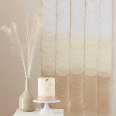 Neutral Ombre Tissue Paper Disc Party Backdrop - The Party Room