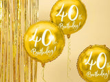 Gold 40th Birthday Foil Balloon - The Party Room
